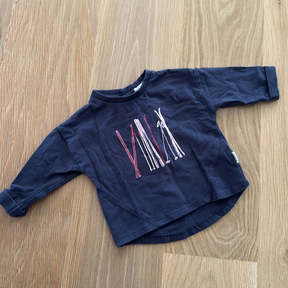 Miles the label Navy Kids Shirt with ski Design